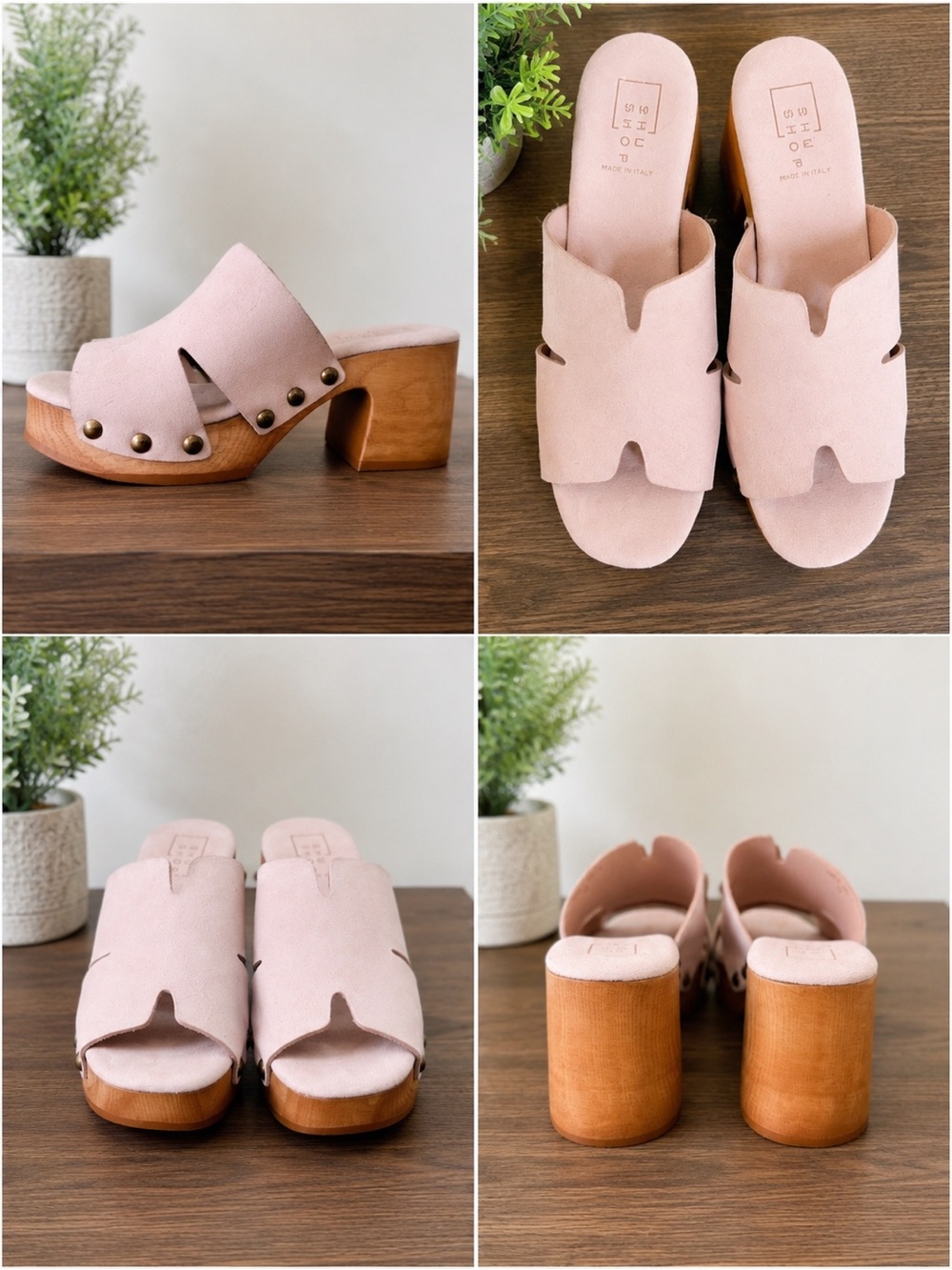 Shu Shop Light Pink Suede Platform Block Heels size 39 8/8.5
